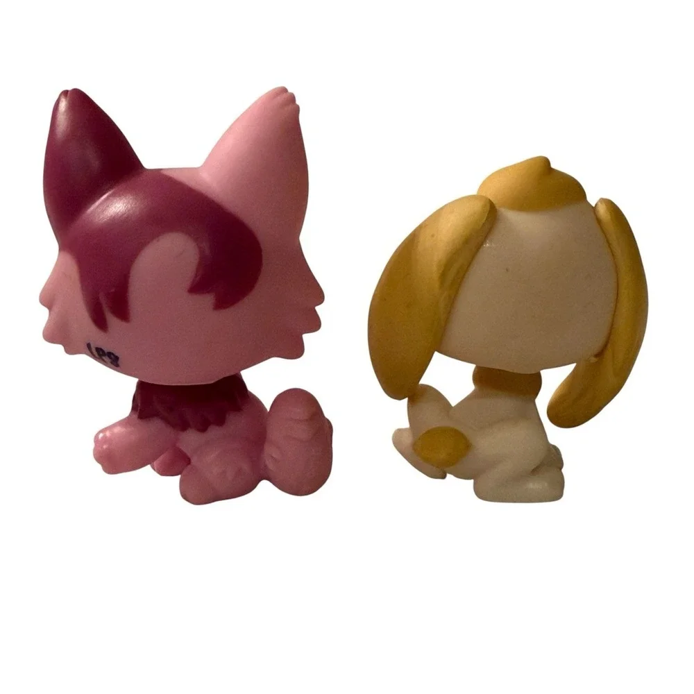 Littlest Pet Shop LPS G2 Easter Duo #2465 Wolf Cat & #2466 Lop Bunny